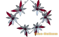 4 019 viereckiger rot weisser blumenkranz