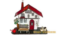 1 022 weisses haus mit moped
