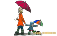 6 003 mutter und kind im regen